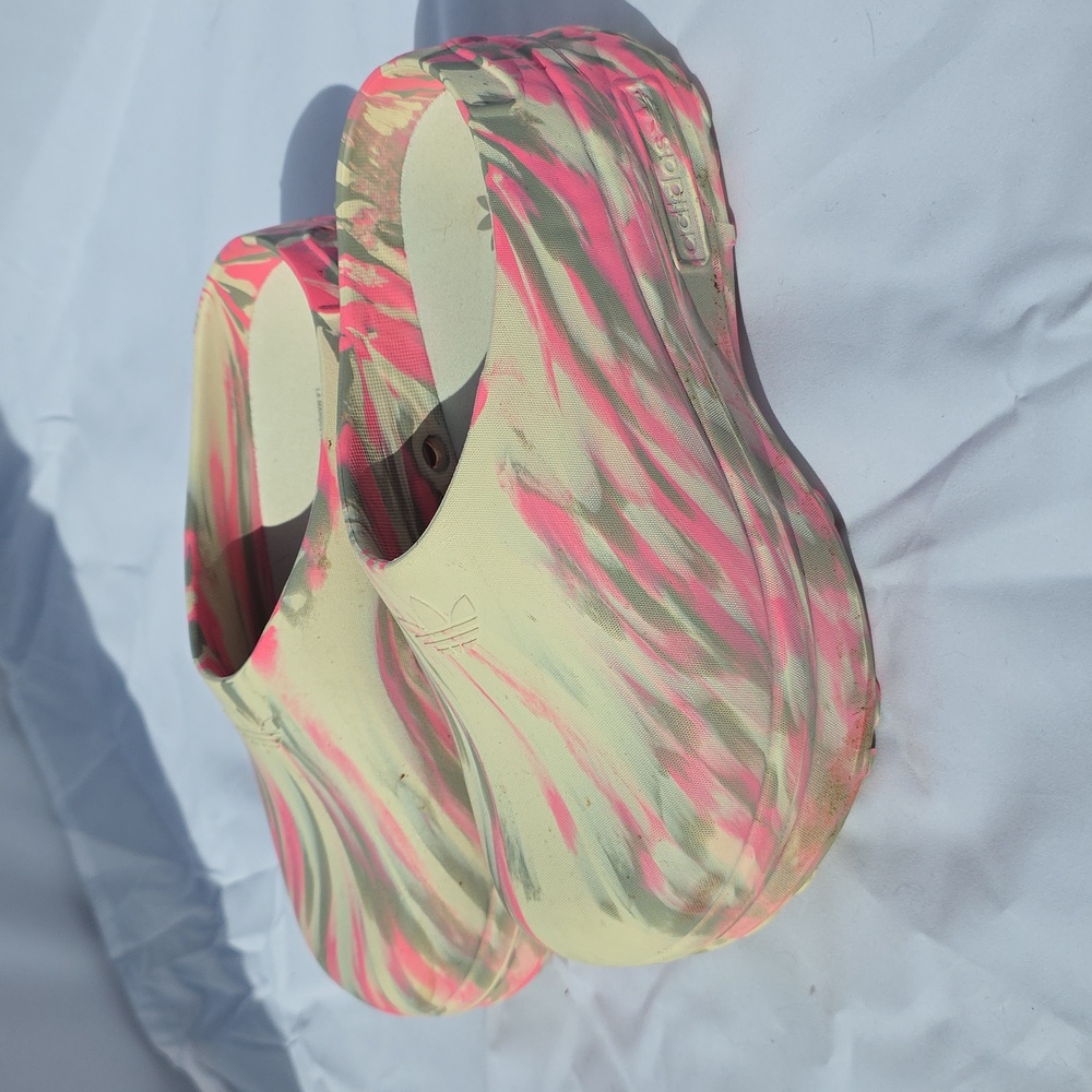 Adidas Pink and Cream Patterned Footwear